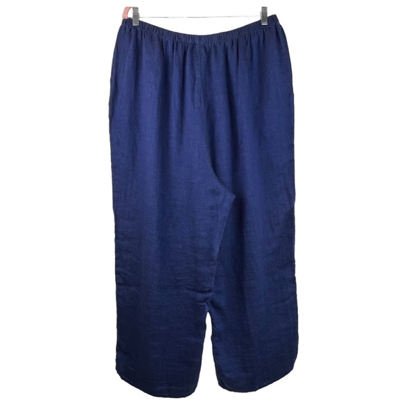 New FLAX Linen Flood Pants 2G 2X Sapphire Blue Melange - Picture 2 of 6
